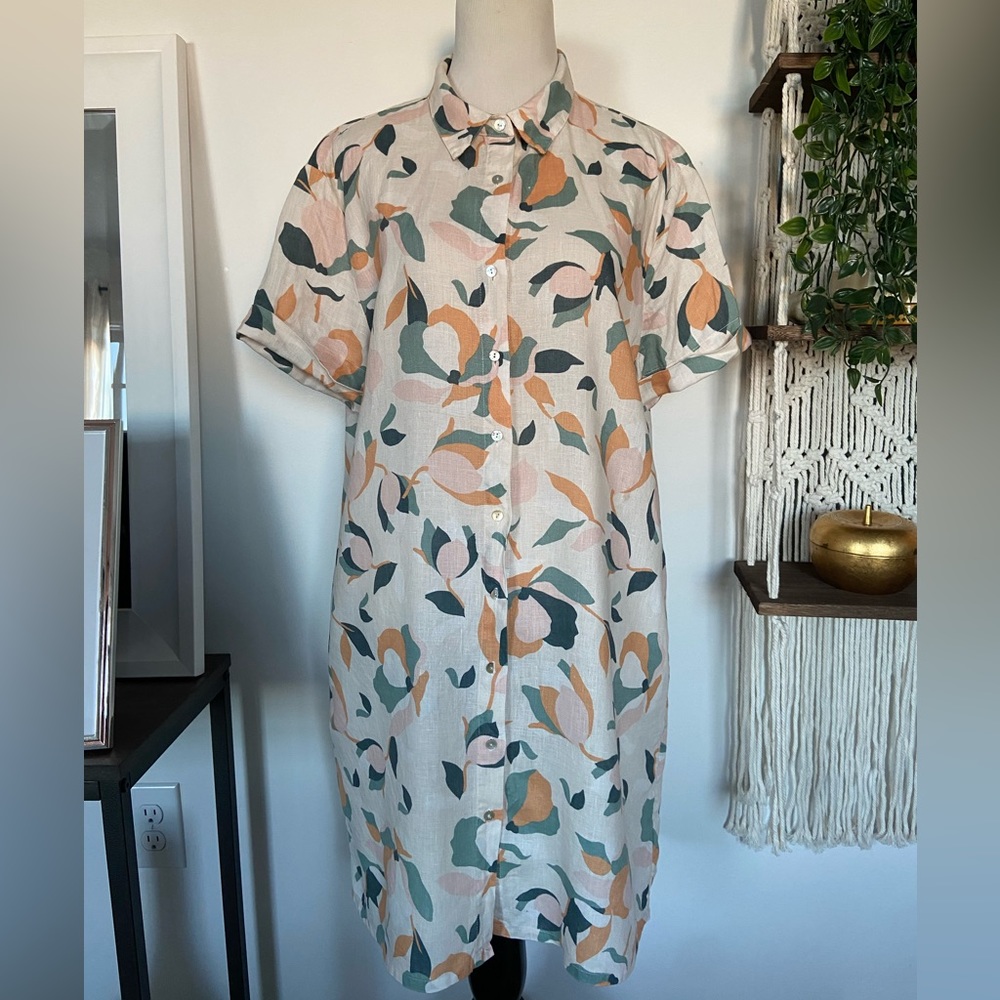 100% Linen Rachel Zoe Shirt Dress